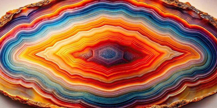 Symmetrical Agate stone with colorful bands
