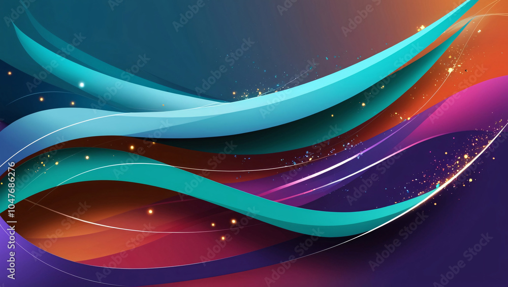 Poster abstract background for video and poster, dynamic abstract waves in vibrant colors