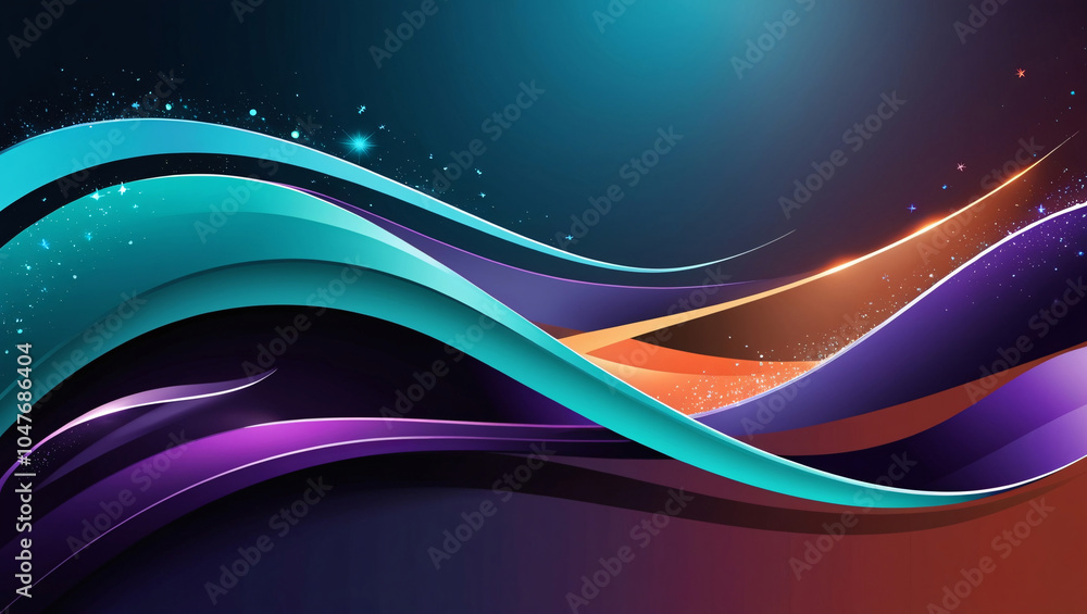 Poster abstract background for video and poster, dynamic abstract waves in vibrant colors