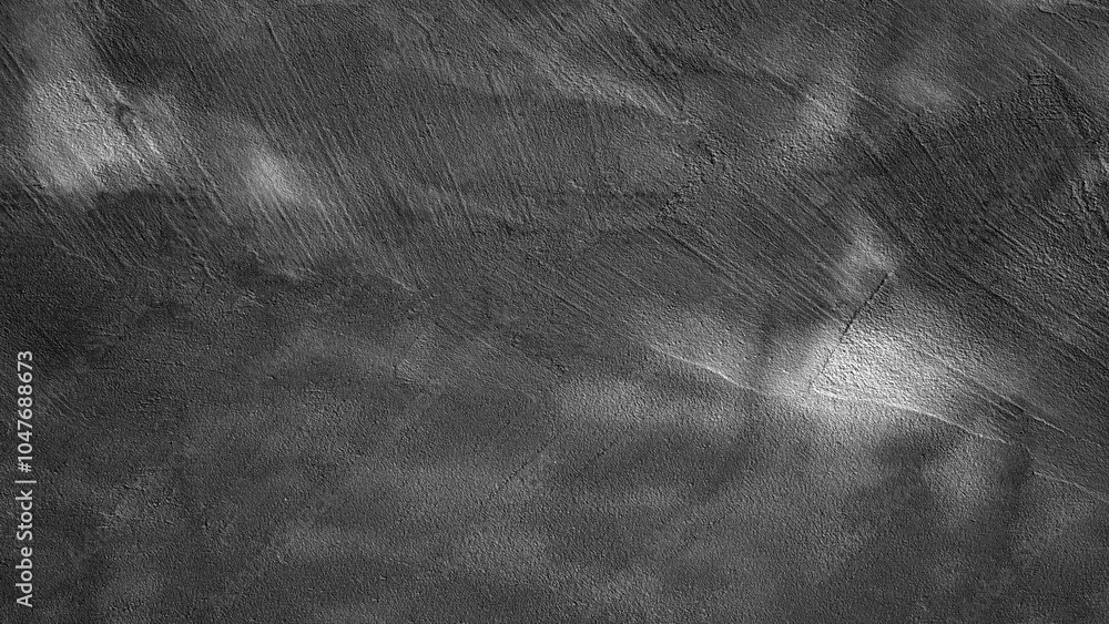 Poster a black and white photo of a wall with a greyish color. the wall has a rough texture and he is made 