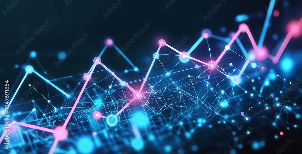Poster intricate wave line design with dot point and gradient line, internationalization social network or 