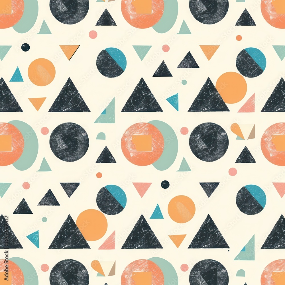 Aufkleber this vibrant pattern showcases a variety of shapes, including circles and triangles, providing a pla