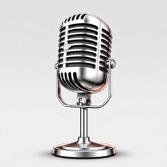 retro microphone isolated on white