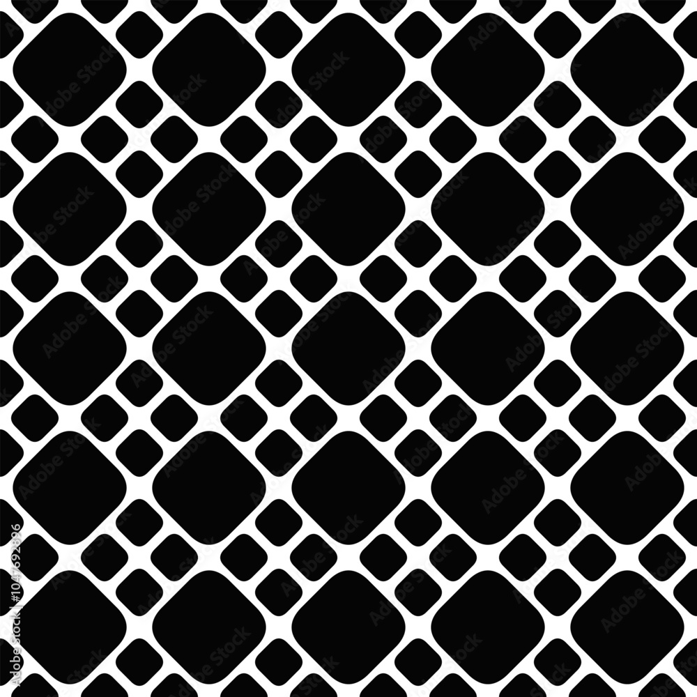 Poster geometrical square pattern background design - black and white abstract vector illustration from rou