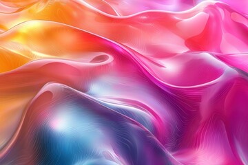Obraz premium Abstract Wavy Surface with Glowing Lines and Color Gradient