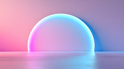 A Serene Gradient Glow in a Half Circle Shape Enhances Tranquil Ambiance at Twilight