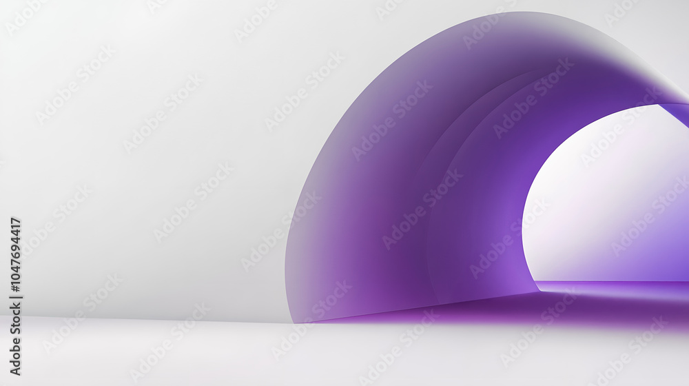 Poster Imaginary Pathway Through a Half Circle Background in a Serene, Minimalistic Setting