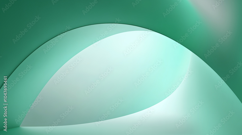 Poster calming half circle design embracing soft light and gentle curves in a serene artistic space