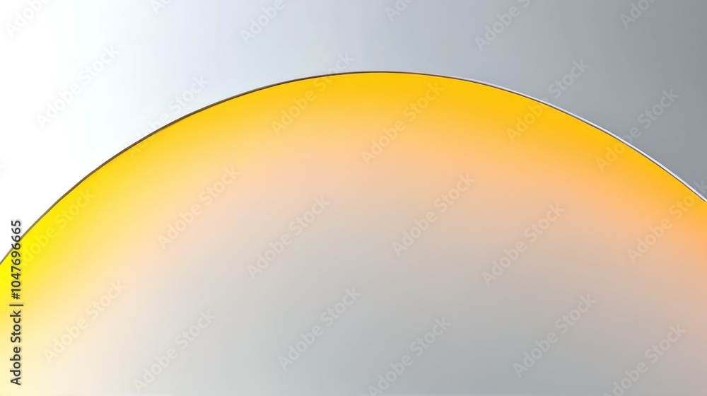 Poster artistic half-circle design with a warm gradient glowing against a soft gray backdrop