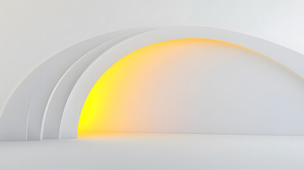 A Serene Half-Circle Backdrop With Warm Yellow Glow Creates a Tranquil Atmosphere for Creativity