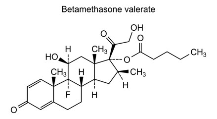 Chemical structure of betamethasone valerate, drug substance