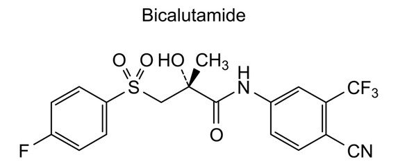 Chemical structure of bicalutamide, drug substance