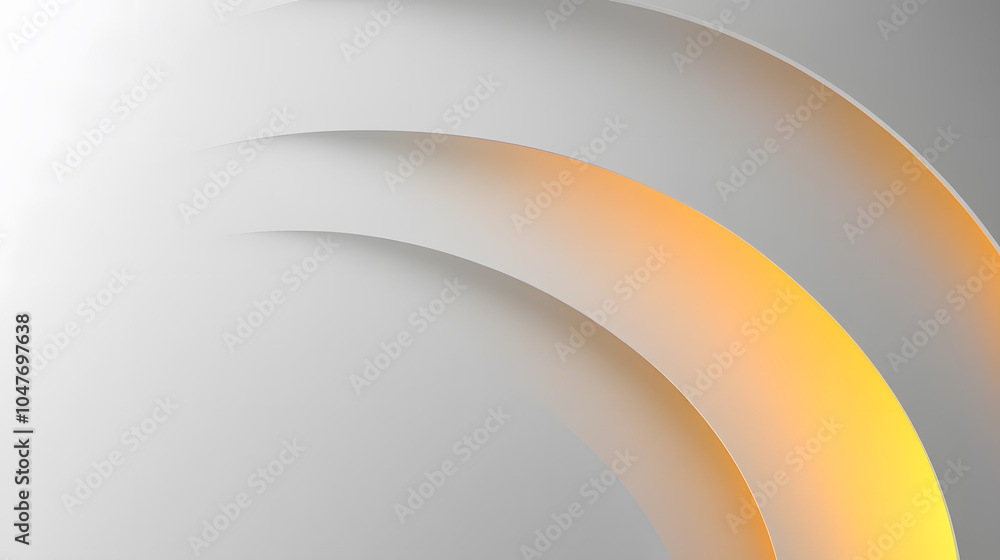 Aufkleber abstract half circle design in soft gray tones with a warm orange glow creating dynamic depth