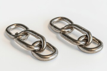 Obraz premium White background with triple lock, shared access, padlocked security.