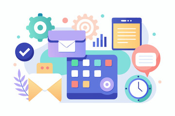 Neumorphic Business UI Icons and Elements for Office Use