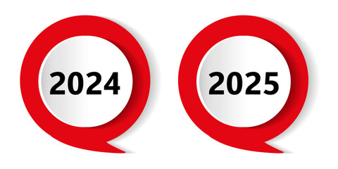 Upcoming years 2024 and 2025 represented in modern design emphasizing the transition toward future events and trends