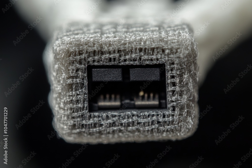 Poster the usb mini b plug is isolated on a black background. it is the data connector that can be used wit