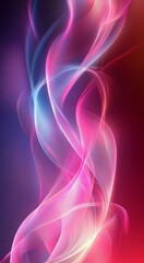 Obraz premium Abstract colorful waves of light in pink, blue, and purple tones.