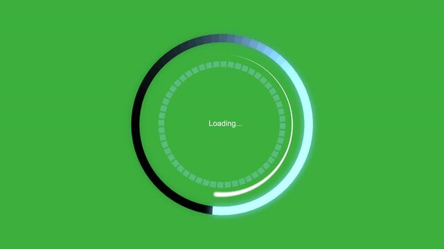 A visually captivating dynamic loading animation displayed against a vibrant green background