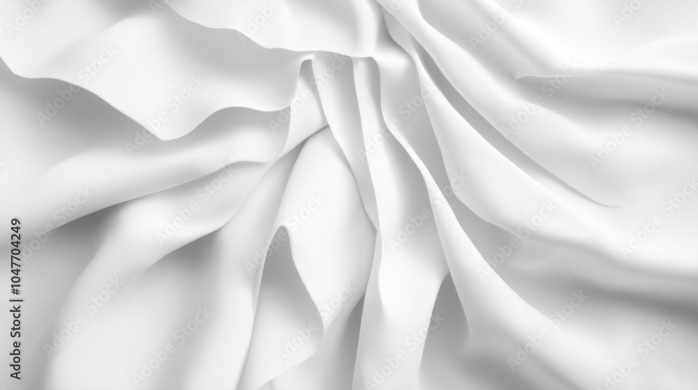 Poster a white fabric with a pattern of waves