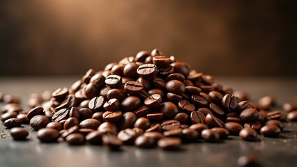 coffee beans on the ground, Pile of Fresh Roasted Coffee Beans - Rich and Aromatic, isolated background