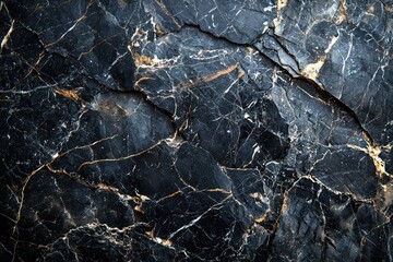 Black Marble with Golden Veins and Cracks