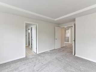 Modern residential empty bedroom interior