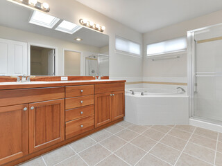Modern residential bathroom interior