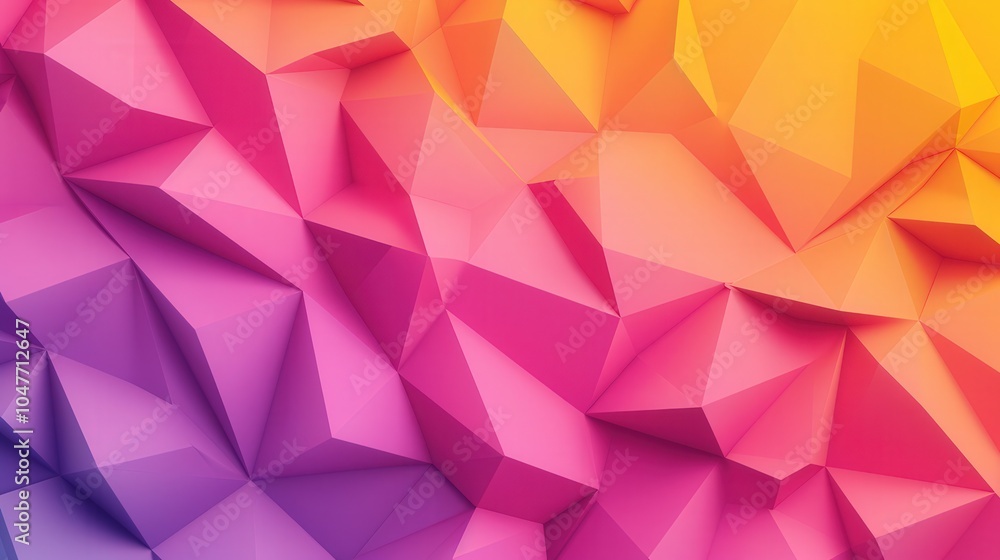 Canvas Prints colorful abstract 3d polygons, vibrant geometric shapes in a flat design, dynamic interplay of color