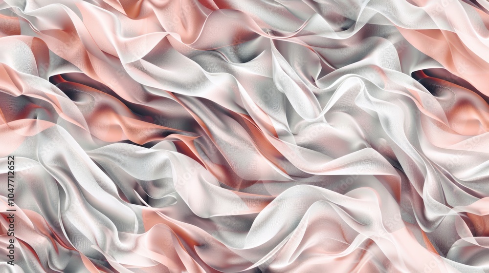 Aufkleber high-quality macro shot of pink and white fabric with intricate patterns and texture