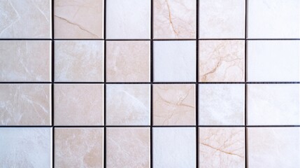 モダンなインテリアデザインに適した、ニュートラルな色調のテクスチャー加工を施した大理石タイル