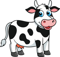 black and white cow vector 