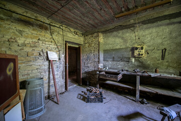 Forgotten Building in Northern Italy The Old Abandoned Seminary with a Blue Chapel