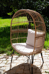 garden chair outside in summer