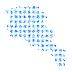 Obraz premium Armenia Dot Map. Country Digital Style Shape. Armenia vector image. Country shape blue circular dots. Beautiful vector illustration.