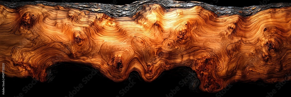 Aufkleber close-up of a cross-section of a tree trunk with intricate grain patterns