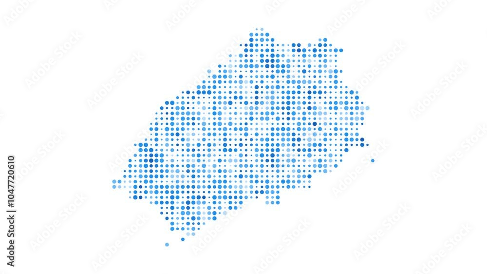Poster saint helena dotted digital map. map of saint helena with pulsating colored circles. shape of the is