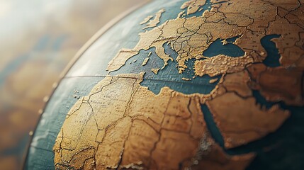 Antique Map Engraving with Ornate Borders and Distress