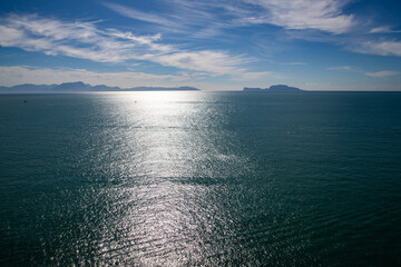 beautiful Procida island with colorful houses in sunny summer day, Italy