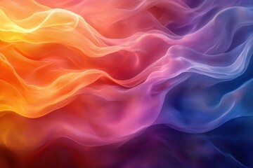 Obraz premium Abstract Wavy Pattern of Multicolored Sheer Fabric