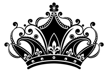 Elegant Crown Silhouette Design Royalty and Prestige in Minimalist Form