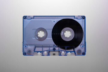 audio cassette recording tape isolated on white background