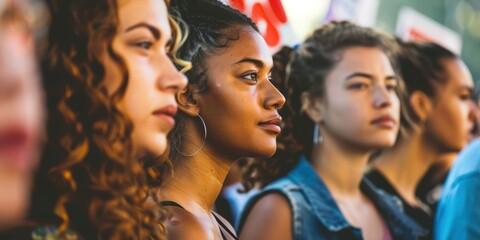 Women advocating for human rights, gender equality, and workplace inclusion, highlighting justice, empowerment, and activism for fair wages and change