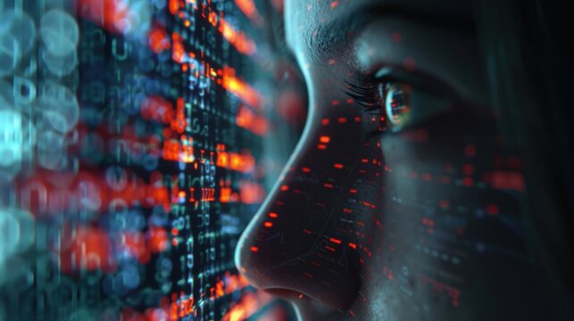 Female hacker working on cybersecurity issues related to phishing, ransomware, and cyber terrorism with IT team in a dark environment, using digital tools to counter malware threats