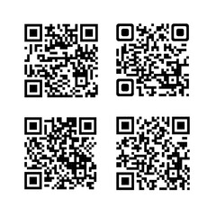Fototapeta premium Set of QR Codes Isolated on White Background for Scanning and Digital Access. Illustration
