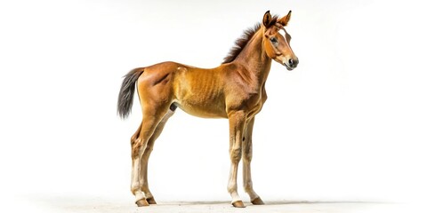 Obraz premium Symmetrical brown foal isolated on white background