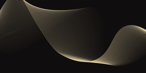 The illustration background is luxurious gold with waves on a black background