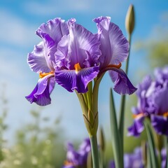 The delicate beauty of the iris, where vibrant petals meet graceful elegance in perfect harmony.