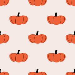 Seamless pattern featuring vibrant pumpkins in various shapes and sizes, capturing the essence of autumn. Perfect for seasonal fabric, home decor, and creative projects