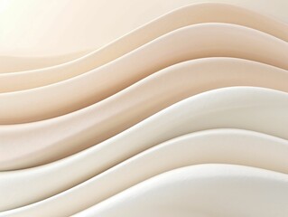Alkalinity represented through soft waves and gentle curves in neutral tones 3D illustration